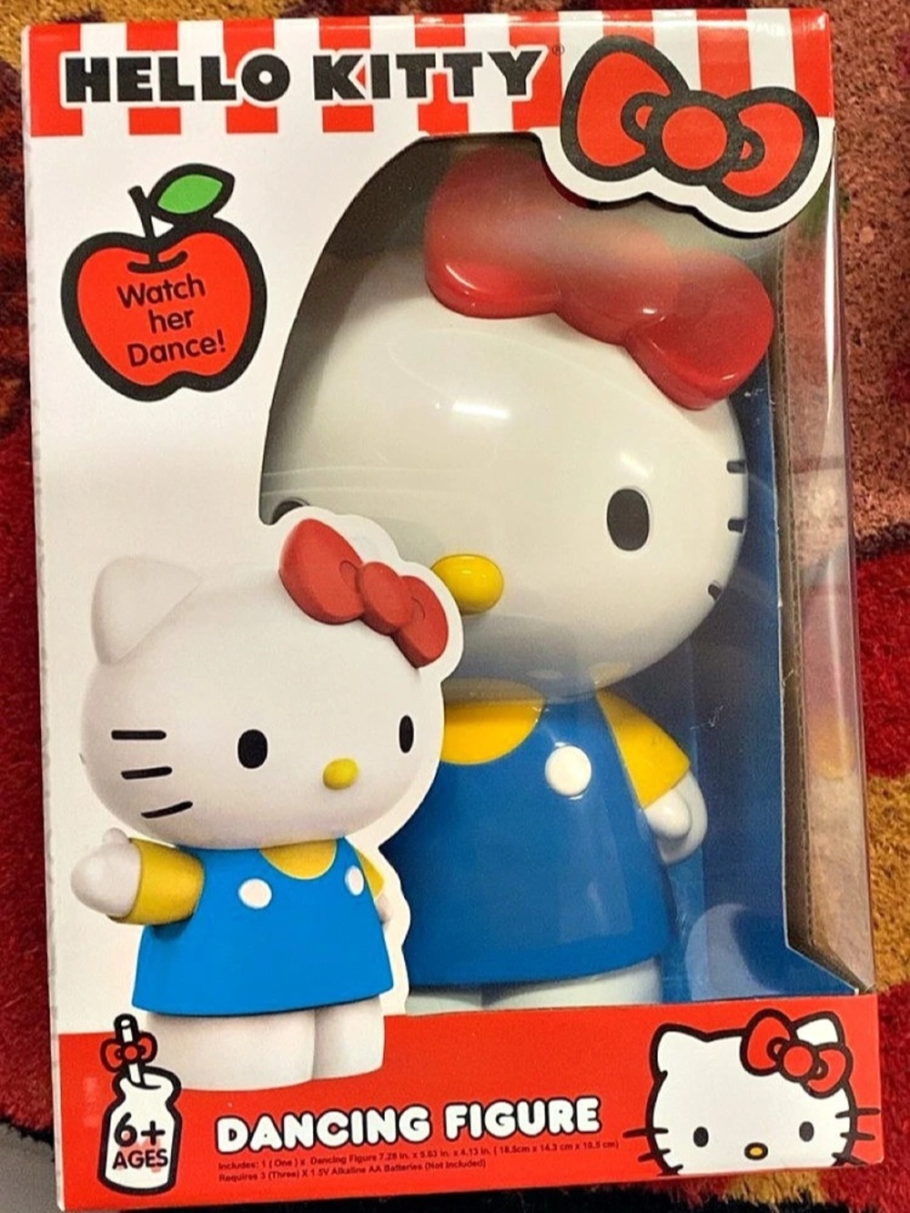 Hello Kitty Dancing Figure Toy in Blue & Red Like New